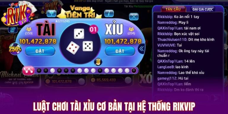 Luật chơi tài xỉu cơ bản tại hệ thống RIKVIP